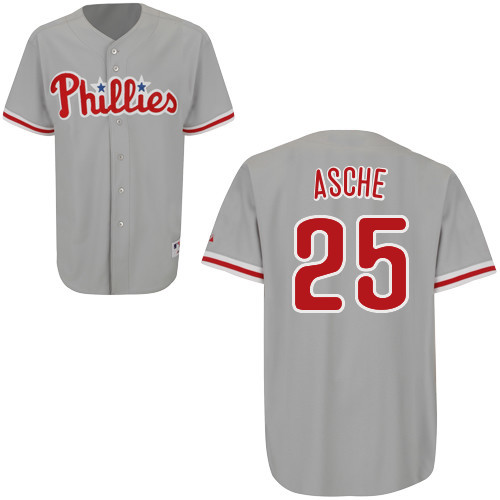 Cody Asche #25 mlb Jersey-Philadelphia Phillies Women's Authentic Road Gray Cool Base Baseball Jersey